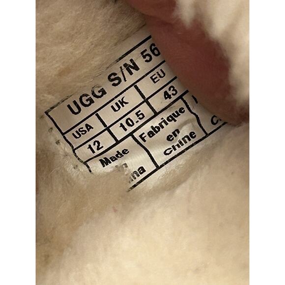 UGG Womens Size 12 Red Suede Sheepskin Moccasin Slipper Slip On - Picture 7 of 8